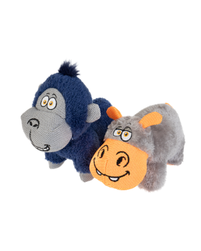Cuddly Dog Toys - Hippo or Gorilla