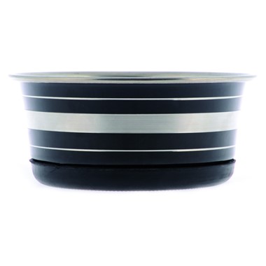 Stainless Steel Black Bowl with Non Skid Base