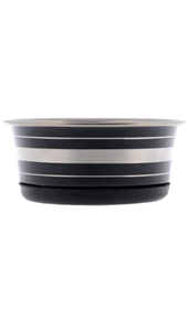 Stainless Steel Black Bowl with Non Skid Base