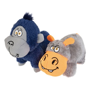 Cuddly Dog Toys - Hippo or Gorilla